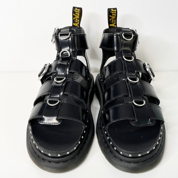 NEW Dr Martens Mackaye Hardware Leather Strap Sandals Black - Picture 2 of 12